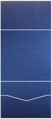 Stardream Iris Blue Pocket Invitation Style B -  7 1/8 x 7 1/8  - 10/pk