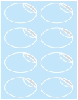 Blue Feather Exacto Labels -Oval 2 1/4 x 3 1/2 - 8 Labels/Sh - 5 Sh/Pk