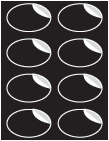 Black Exacto Labels -Oval 2 1/4 x 3 1/2 - 8 Labels/Sh - 5 Sh/Pk