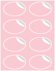 Pink Feather Exacto Labels -Oval 2 1/4 x 3 1/2 - 8 Labels/Sh - 5 Sh/Pk