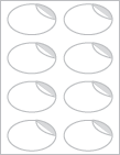 Crest Solar White Exacto Labels -Oval 2 1/4 x 3 1/2 - 8 Labels/Sh - 5 Sh/Pk