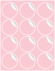 Pink Feather Exacto Labels -2 1/2 inch Round -12 Labels/Sh- 5 Sh/Pk