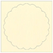 Eames Natural White (Textured) Imprintable Scallop Circle Card 4 1/2 Inch - 25/Pk