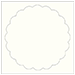 Textured Bianco Imprintable Scallop Circle Card 4 1/2 Inch - 25/Pk