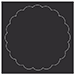 Black Imprintable Scallop Circle Card 4 1/2 Inch - 25/Pk