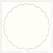 White Gold Imprintable Scallop Circle Card 4 1/2 Inch - 25/Pk