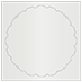 Silver Imprintable Scallop Circle Card 4 1/2 Inch - 25/Pk