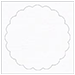 Linen Solar White Imprintable Scallop Circle Card 4 1/2 Inch - 25/Pk