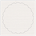 Linen Natural White Imprintable Scallop Circle Card 4 1/2 Inch - 25/Pk