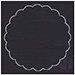 Linen Black Imprintable Scallop Circle Card 4 1/2 Inch - 25/Pk