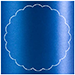 Blue Silk Imprintable Scallop Circle Card 4 1/2 Inch - 25/Pk