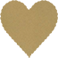 Natural Kraft Scallop Heart Card 4 Inch - 25/Pk