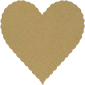 Natural Kraft Scallop Heart Card 4 Inch - 25/Pk