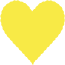 Lemon Drop Scallop Heart Card 4 Inch - 25/Pk