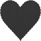 Eames Graphite (Textured) Scallop Heart Card 4 Inch