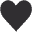 Black Scallop Heart Card 4 Inch - 25/Pk