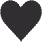 Black Scallop Heart Card 4 Inch - 25/Pk