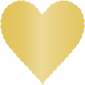 Gold Scallop Heart Card 4 Inch
