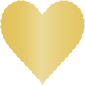 Gold Scallop Heart Card 4 Inch - 25/Pk