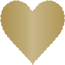 Antique Gold Scallop Heart Card 4 Inch - 25/Pk