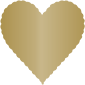 Antique Gold Scallop Heart Card 4 Inch