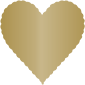 Antique Gold Scallop Heart Card 4 Inch - 25/Pk