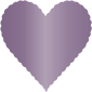 Metallic Purple Scallop Heart Card 4 Inch - 25/Pk