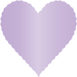 Violet Scallop Heart Card 4 Inch - 25/Pk