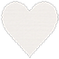 Linen Natural White Scallop Heart Card 4 Inch - 25/Pk