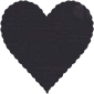 Linen Black Scallop Heart Card 4 Inch