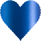 Blue Silk Scallop Heart Card 4 Inch