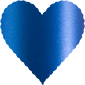 Blue Silk Scallop Heart Card 4 Inch - 25/Pk