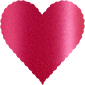 Pink Silk Scallop Heart Card 4 Inch