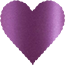 Purple Silk Scallop Heart Card 4 Inch - 25/Pk