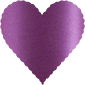 Purple Silk Scallop Heart Card 4 Inch