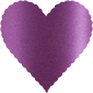 Purple Silk Scallop Heart Card 4 Inch - 25/Pk