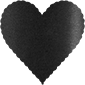Black Silk Scallop Heart Card 4 Inch