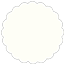 Textured Bianco Scallop Circle Card 2 Inch - 25/Pk