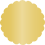 Gold Scallop Circle Card 2 Inch - 25/Pk