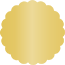 Gold Scallop Circle Card 2 Inch - 25/Pk