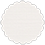 Linen Natural White Scallop Circle Card 2 Inch - 25/Pk