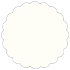 Textured Bianco Scallop Circle Card 2 1/2 Inch - 25/Pk