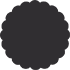 Black Scallop Circle Card 2 1/2 Inch - 25/Pk