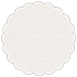 Linen Natural White Scallop Circle Card 2 1/2 Inch