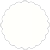 White Pearl Scallop Circle Card 2 1/2 Inch - 25/Pk