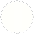 White Pearl Scallop Circle Card 2 1/2 Inch - 25/Pk