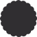 Black Scallop Circle Card 2 1/2 Inch - 25/Pk