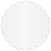 Pearlized White Scallop Circle Card 3 Inch - 25/Pk