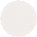 Linen Natural White Scallop Circle Card 3 Inch