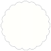 White Pearl Scallop Circle Card 3 Inch